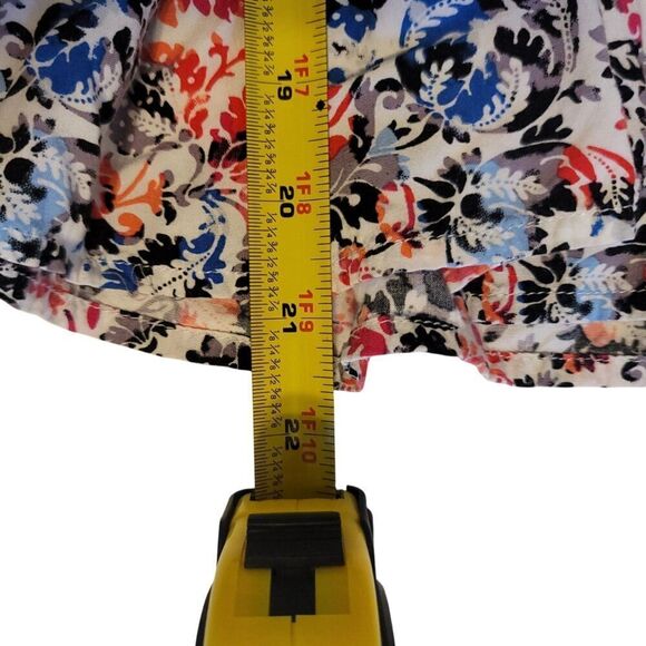 Jane and Delancey Blue White Red Floral Peasant Top Size S - Picture 7 of 8